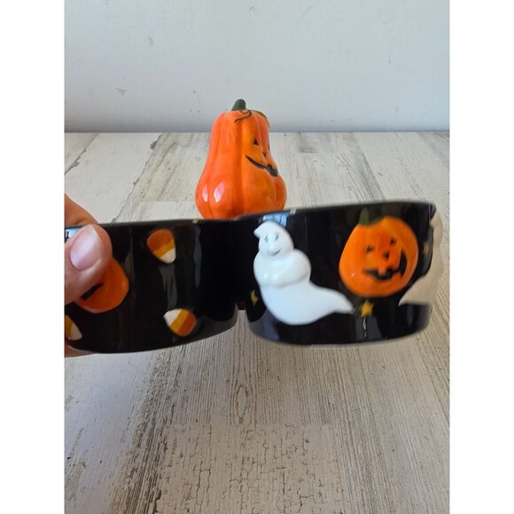 Pumpkin candy party bowl Halloween ghost candy cane treat decor - Picture 6 of 11